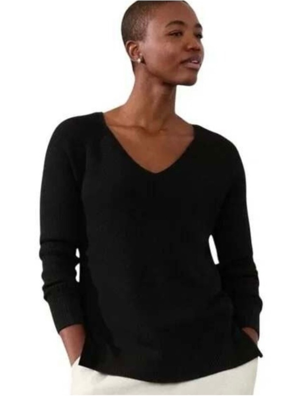 ATHLETA Hanover V-Neck Sweater Black